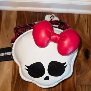Monster High White Skull Bag with Pink Bow